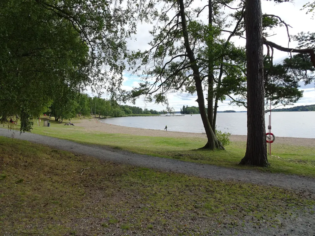 Björnöbadet, a beach at the island of Björnön in lake Mälaren about 8 km from Västerås city centre in Sweden.