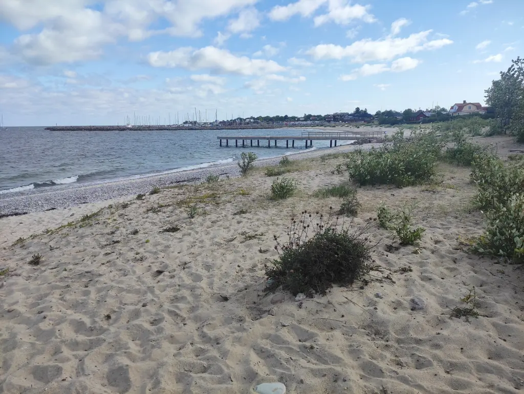 Pláž Byxelkrok, Byxelkrok, Borgholm Municipality, ostrov Öland, Švédsko 2023.