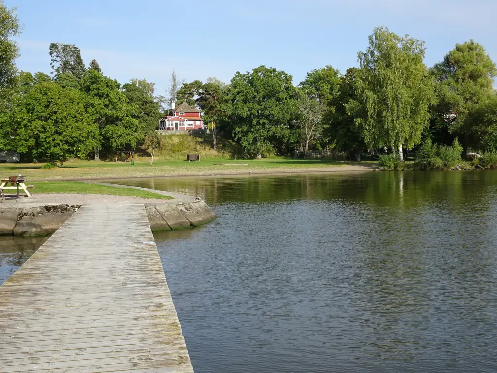 Framnäs beach at lake Mälaren, in the district Framnäs, very close to Västerås city center, Sweden.