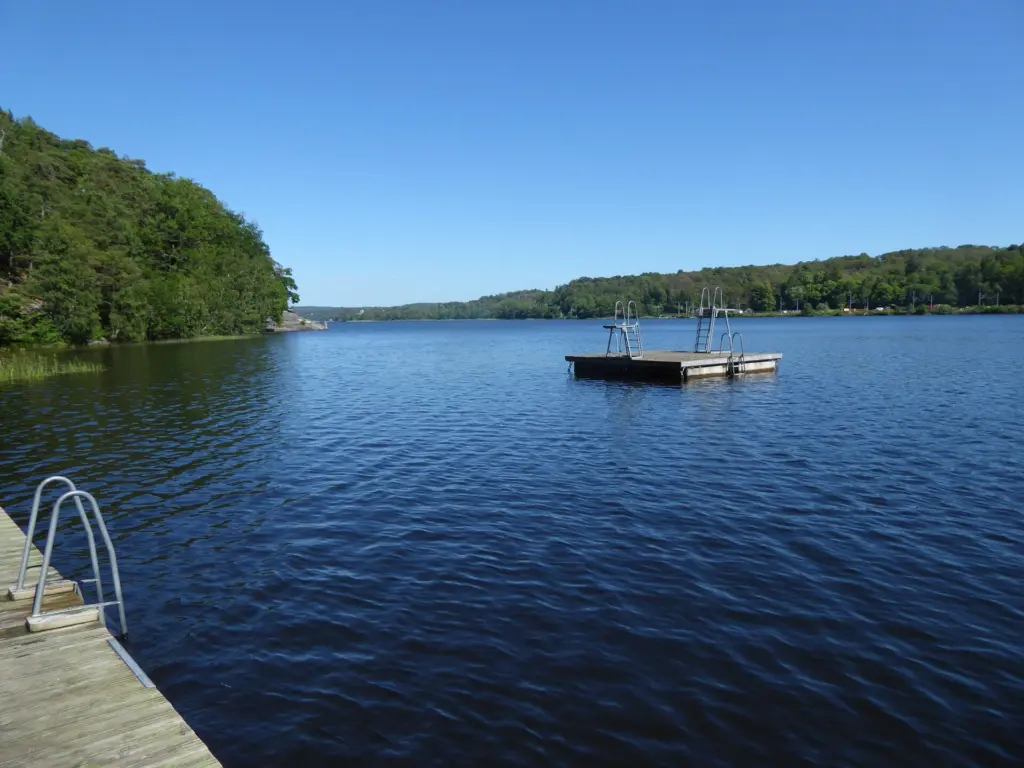 Humlebadet swimming area in Aspen, Partille municipality, Sweden on June 23, 2026.
