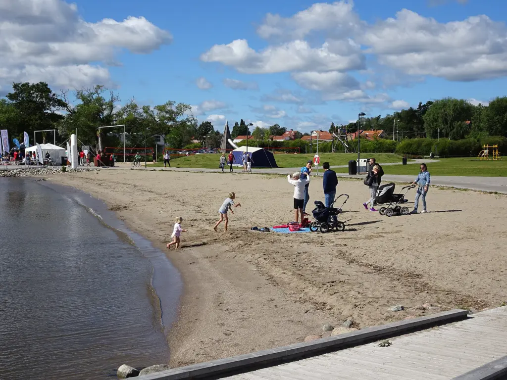 Lögastrand, a beach at lake Mlaren, very close to Västerås city center, Sweden.
