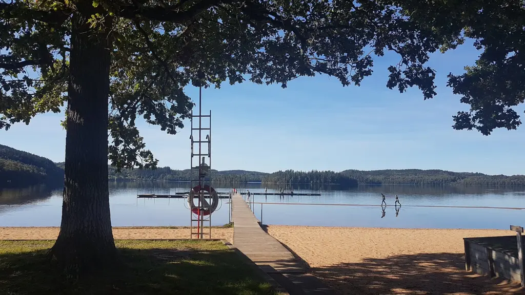 The beach at Lygnared camping,