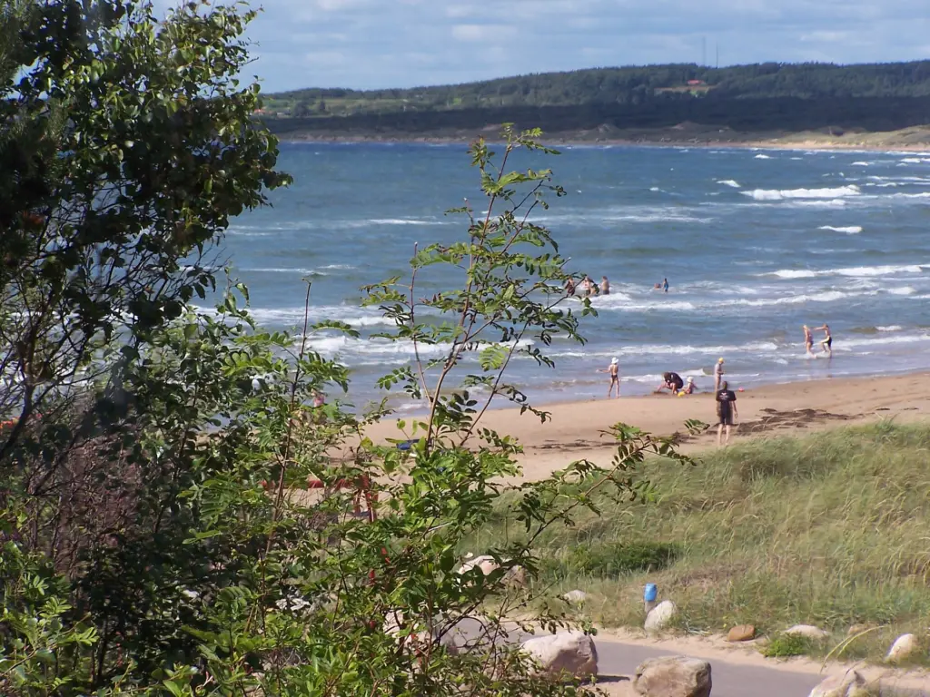 Beach of Tylösand, as seen from the restaurant Paradiso